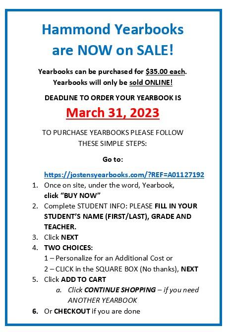 Yearbook orders